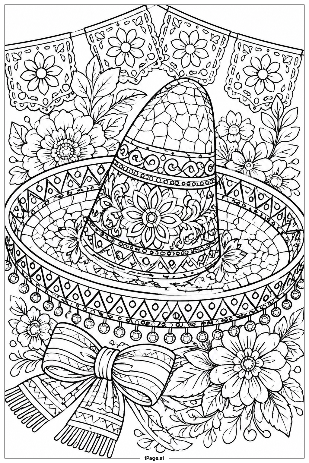Close-up do Mosaico de Sombrero do Cinco De Mayo