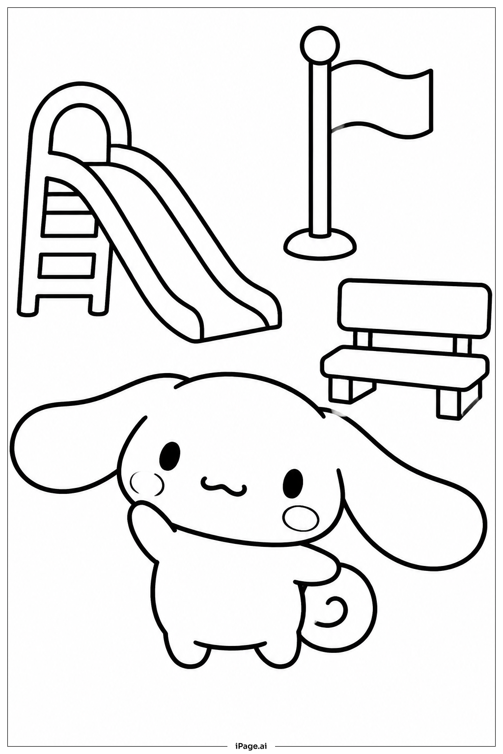  Cinnamoroll Auf dem Schulhof Ausmalseite 