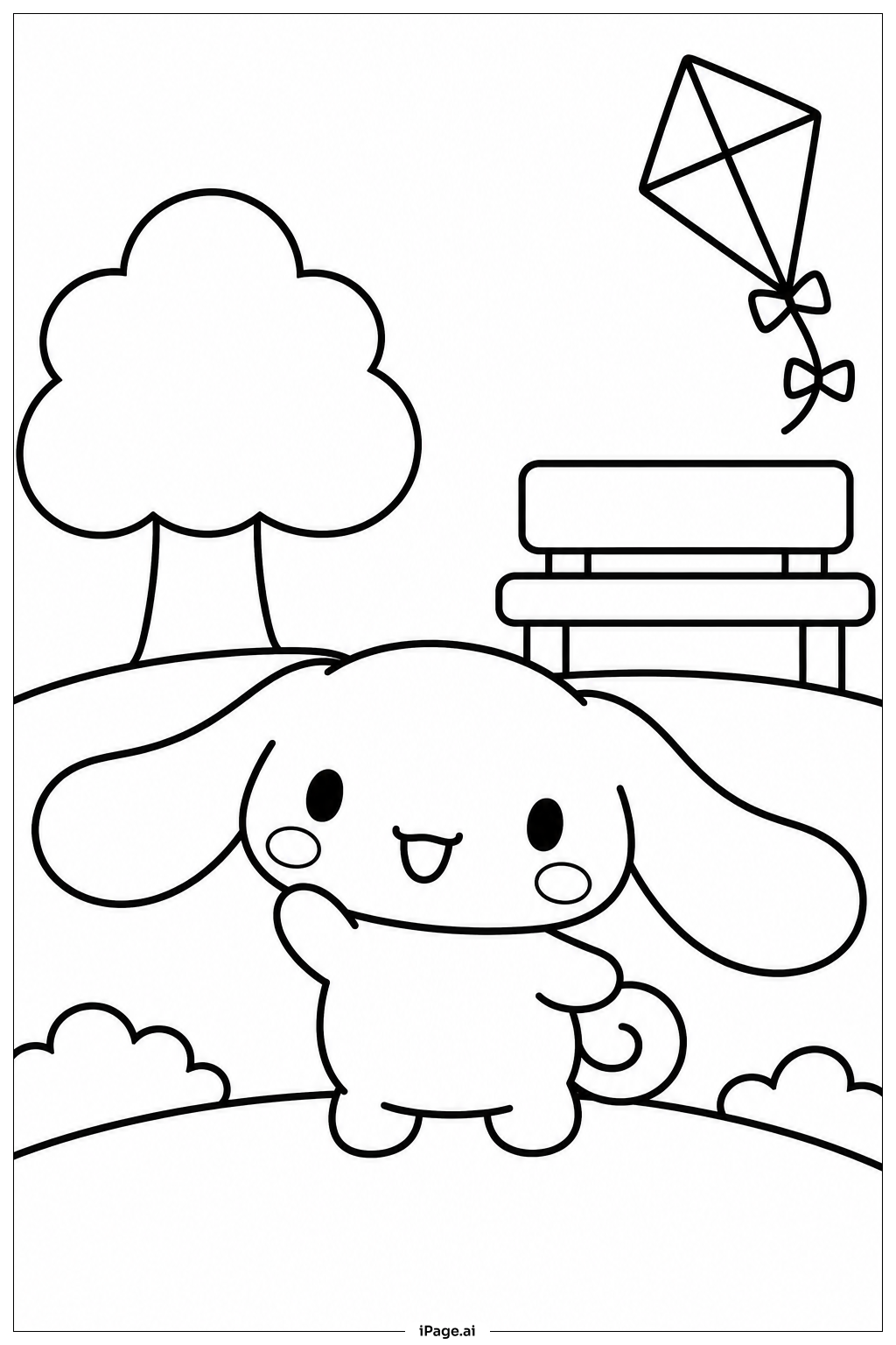 Cinnamoroll At The Park Coloring Page