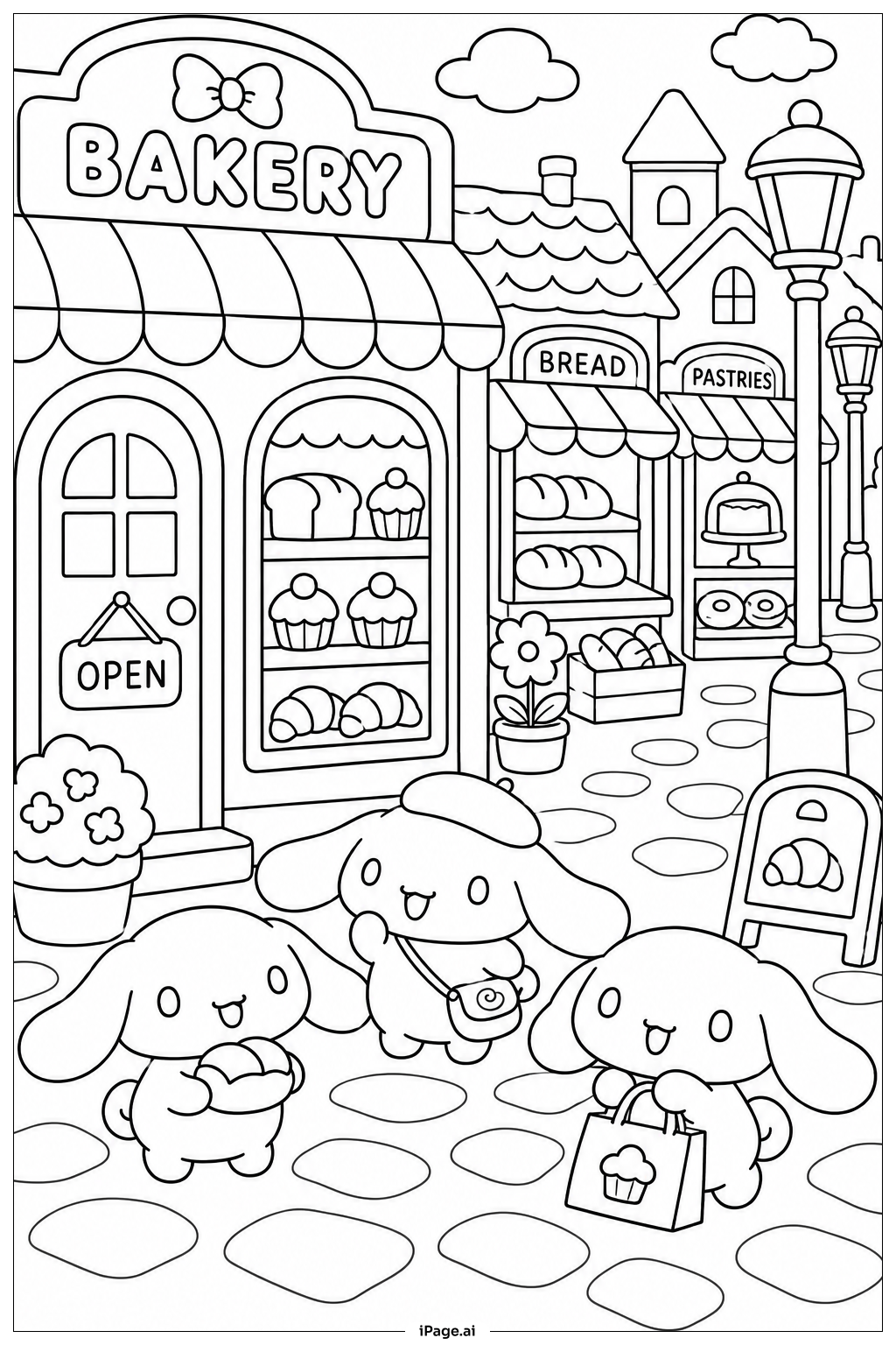  Cinnamoroll 麵包街著色頁 