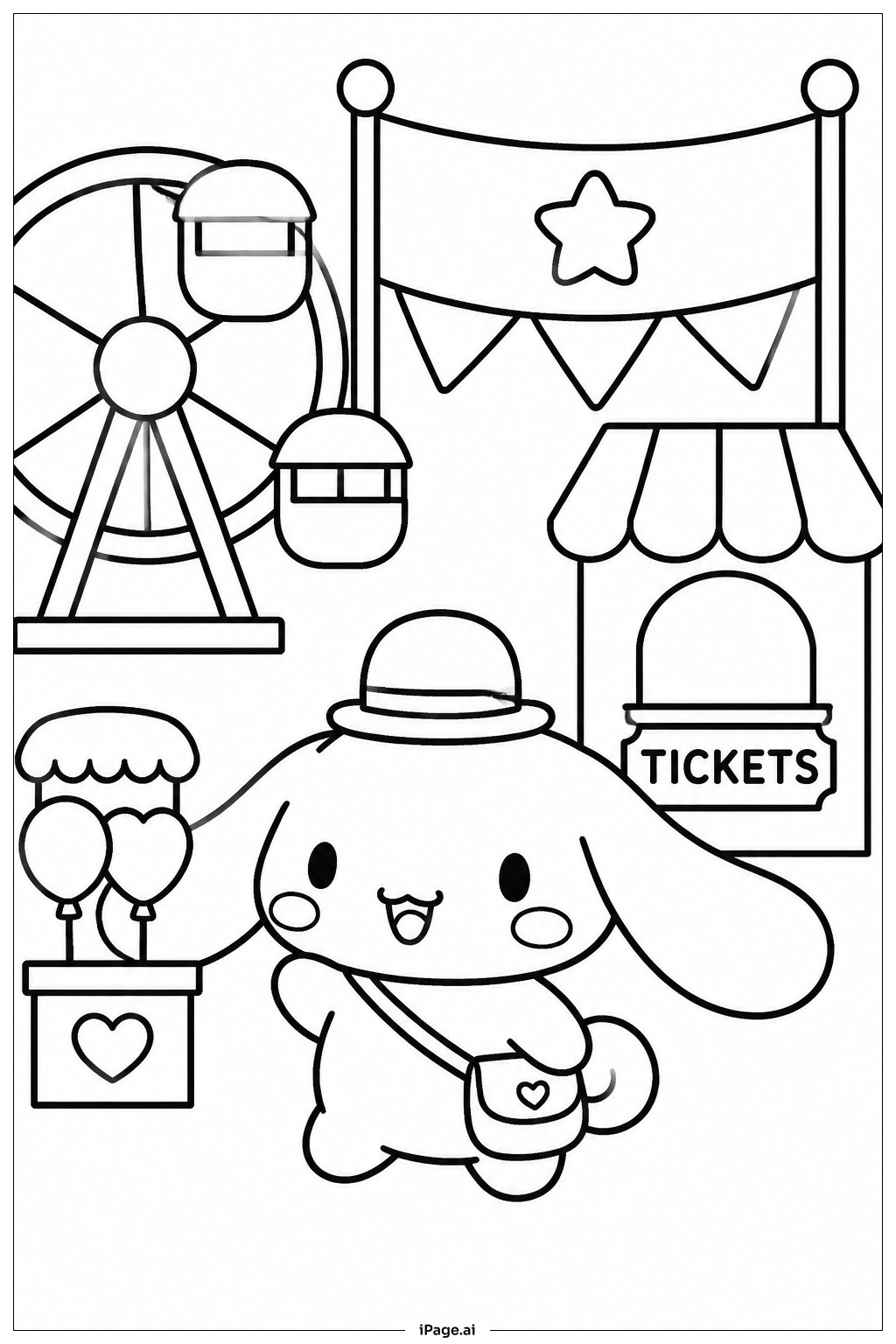  Cinnamoroll 嘉年華之旅著色頁 
