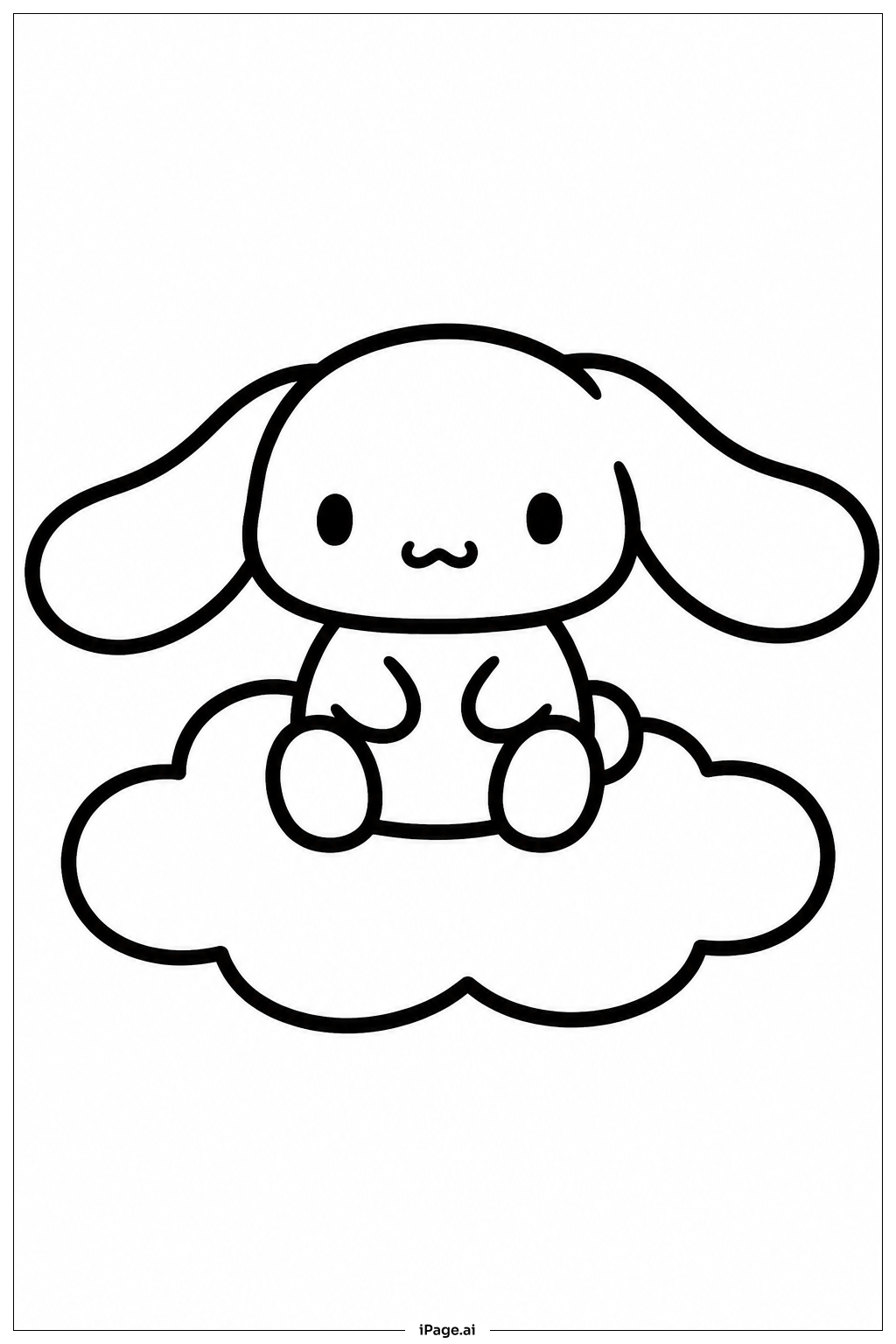  Page de coloriage Cinnamoroll Sur un Nuage 