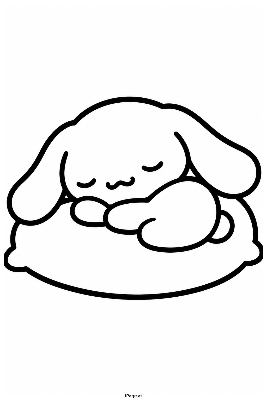  Page de coloriage Cinnamoroll Sleeping 