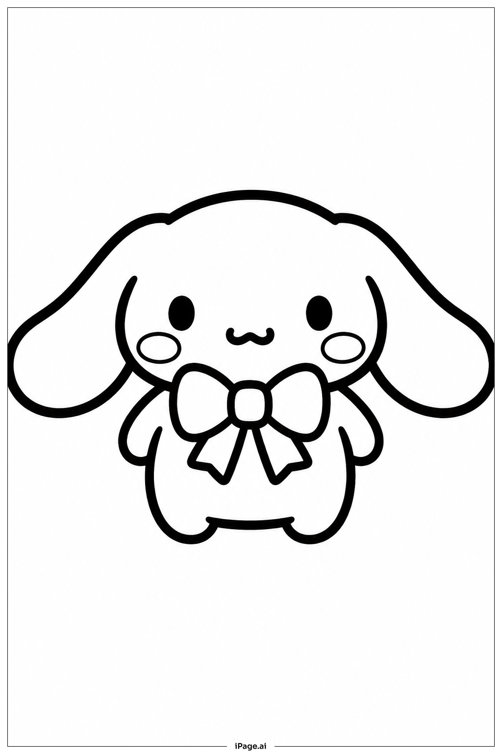  Page de coloriage Cinnamoroll Wearing Bow 