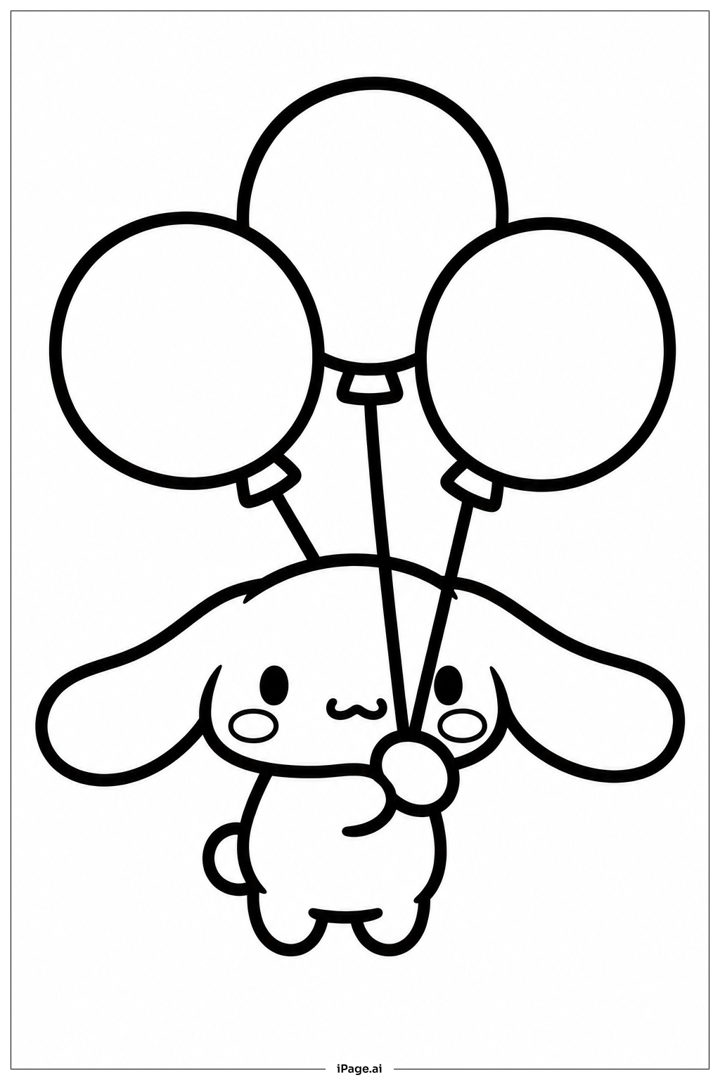  Page de coloriage Cinnamoroll With Balloon Bouquet 