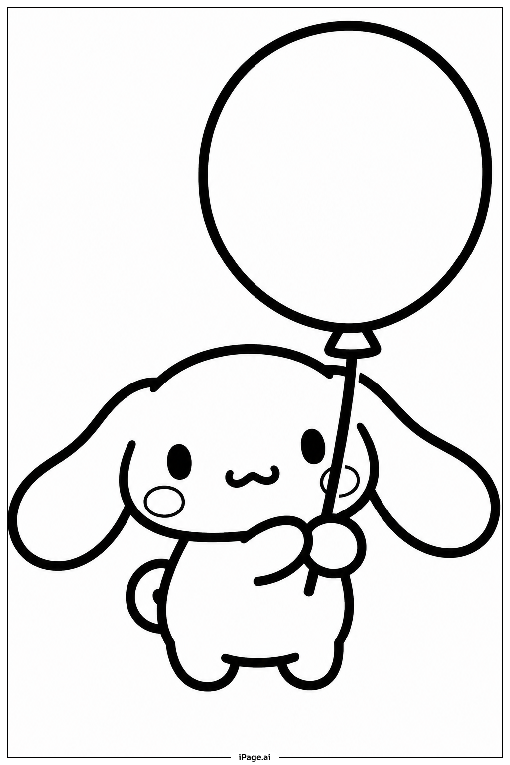  Page de coloriage Cinnamoroll Avec Ballon 
