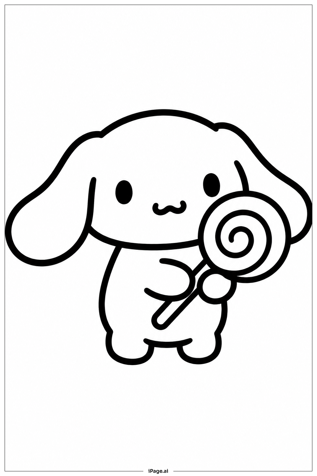  Page de coloriage Cinnamoroll With Lollipop 