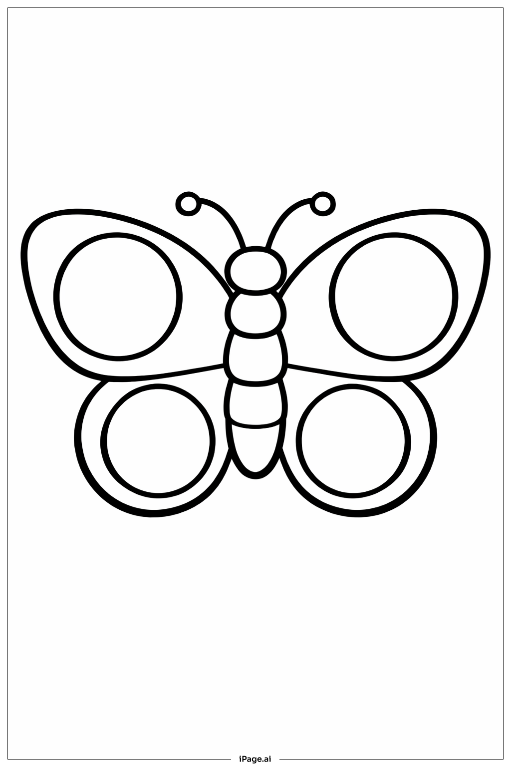 Circle Pattern Butterfly Coloring Page