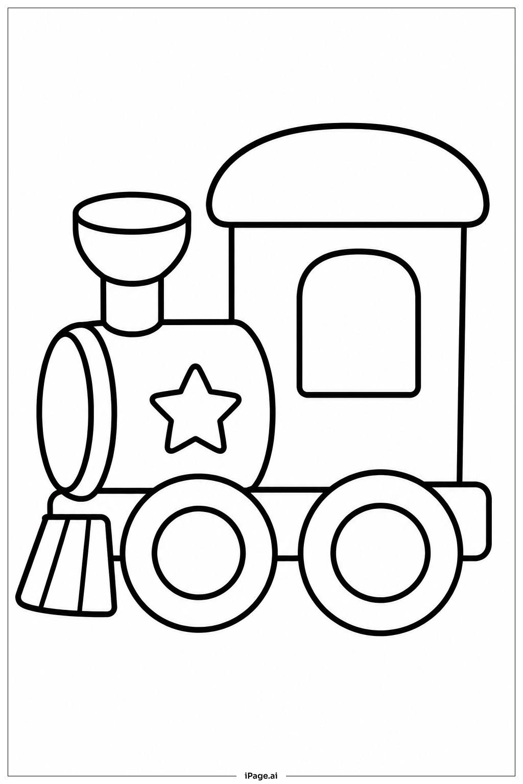 Página para colorear de Locomotora de Tren de Circo