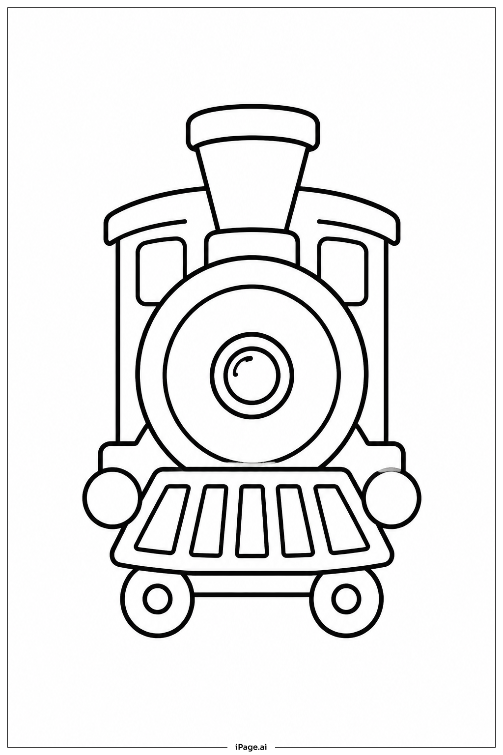 Página para colorear de Frente de Tren de Vapor Clásico