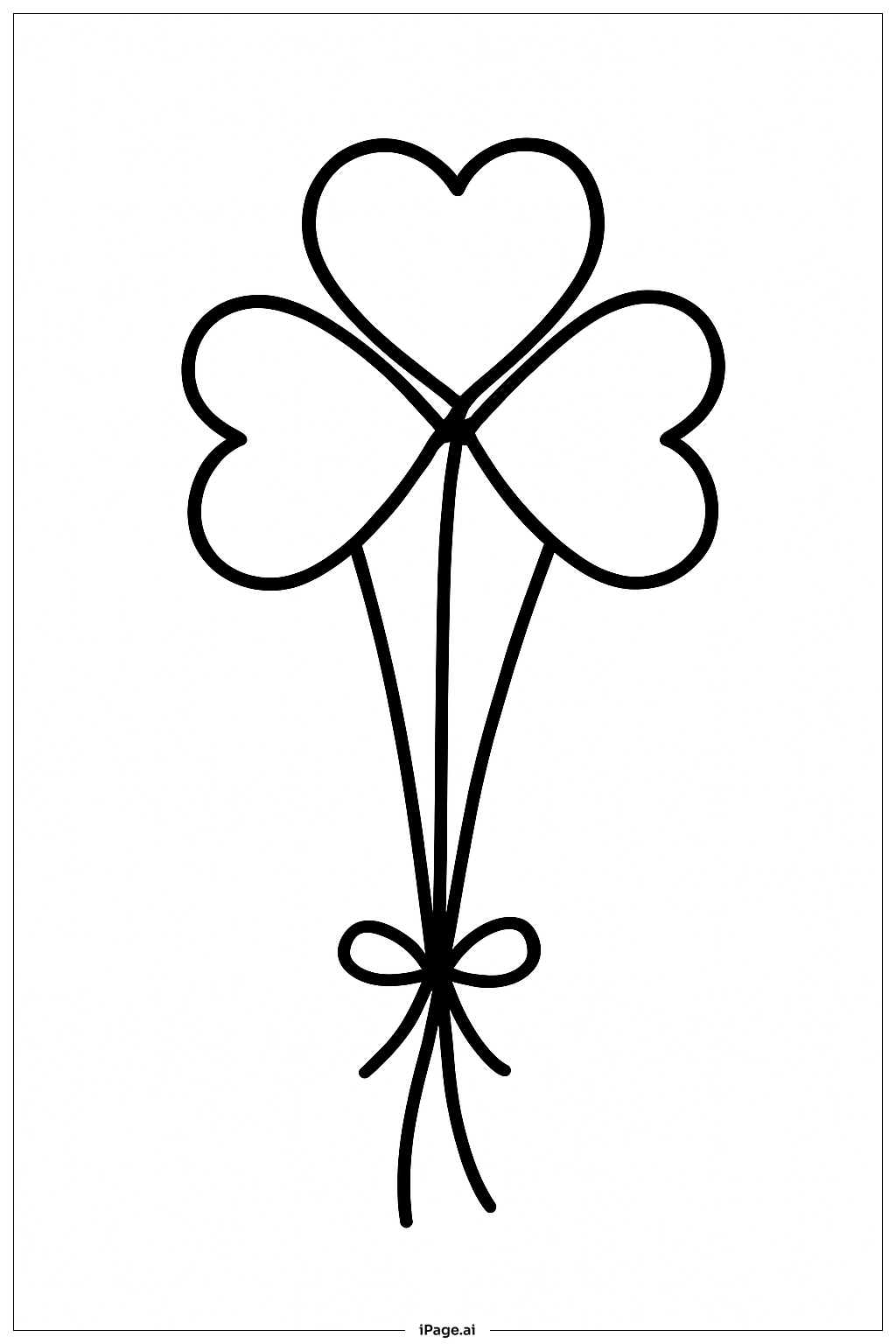 Clover Balloon Bouquet Coloring Page