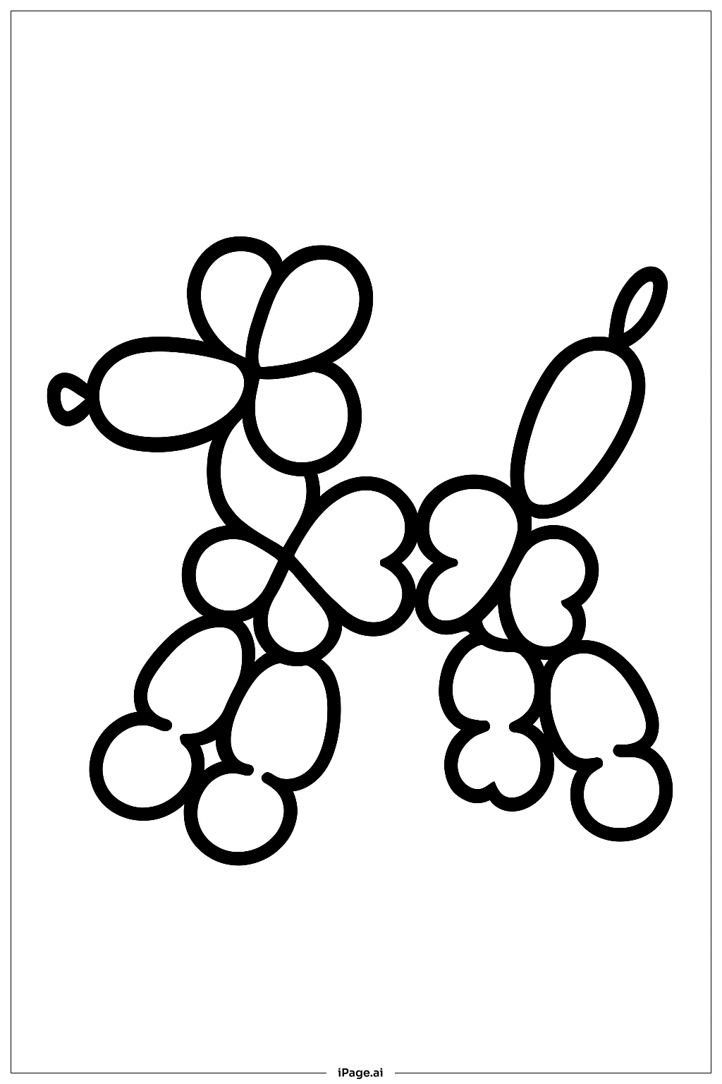 Clover Balloon Dog Coloring Page
