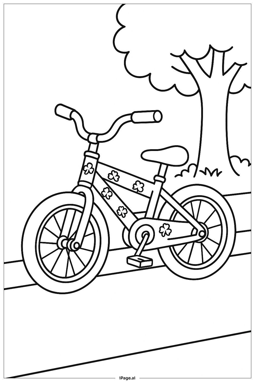Clover Bicycle Coloring Page