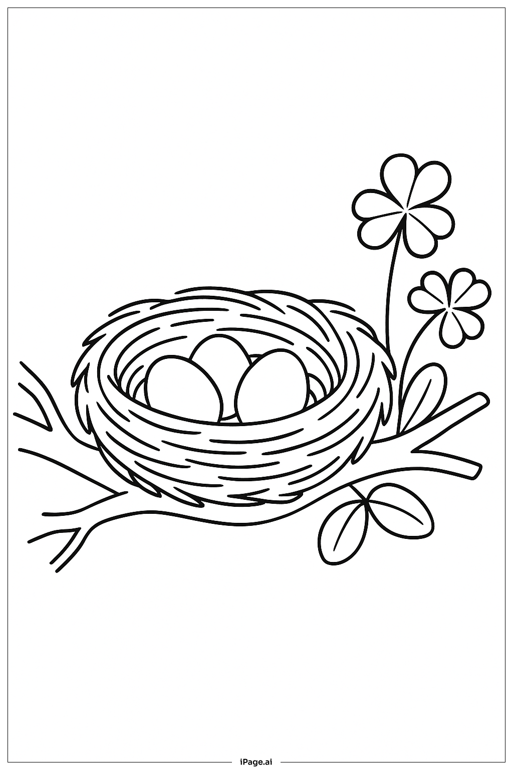 Clover Bird Nest Coloring Page