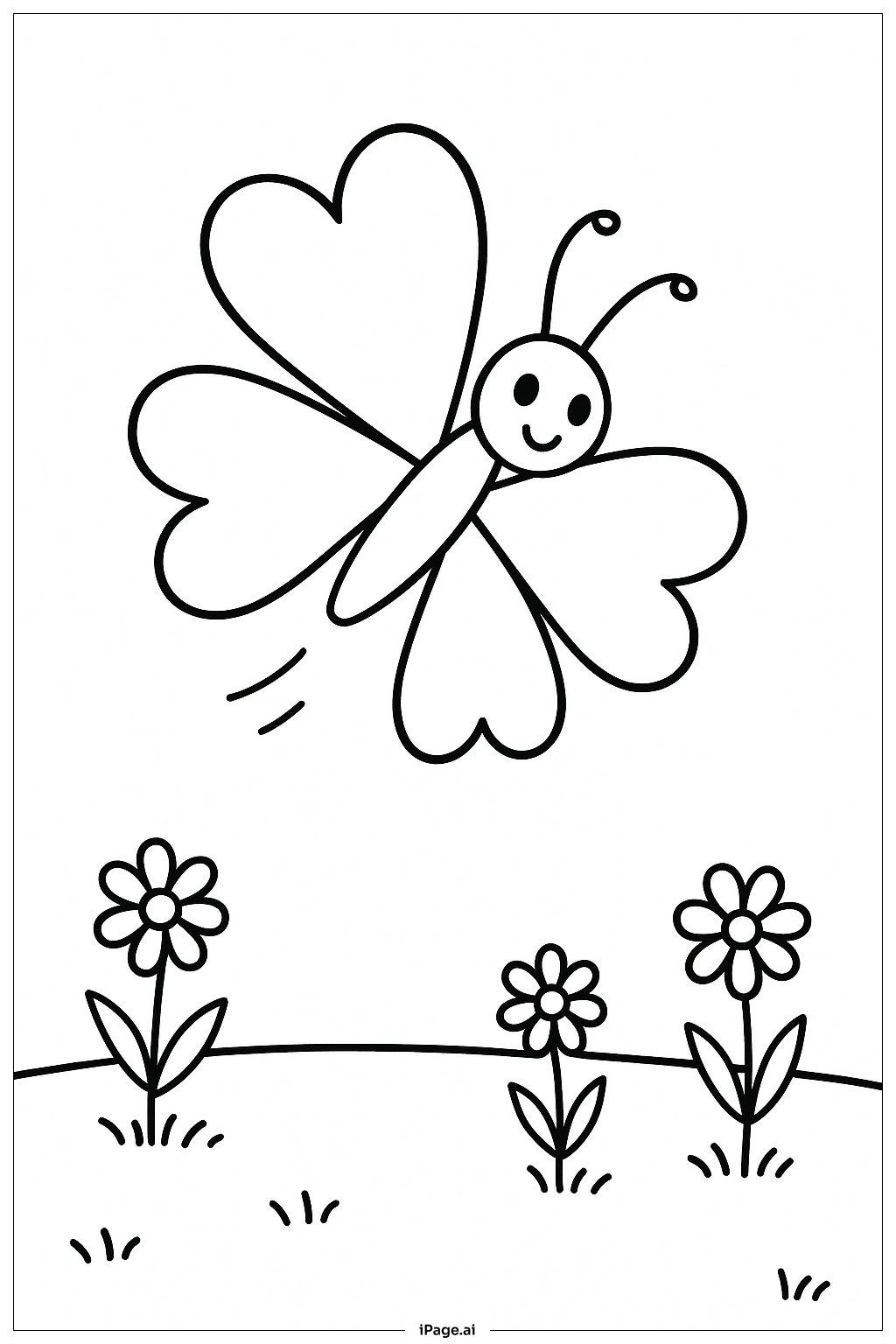 Clover Butterfly Coloring Page