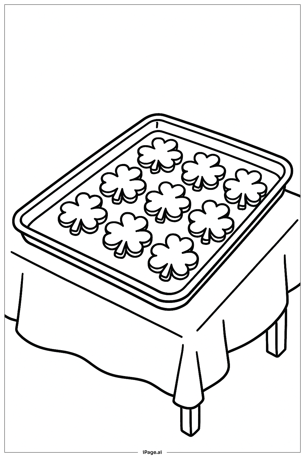 Clover Cookie Tray Coloring Page
