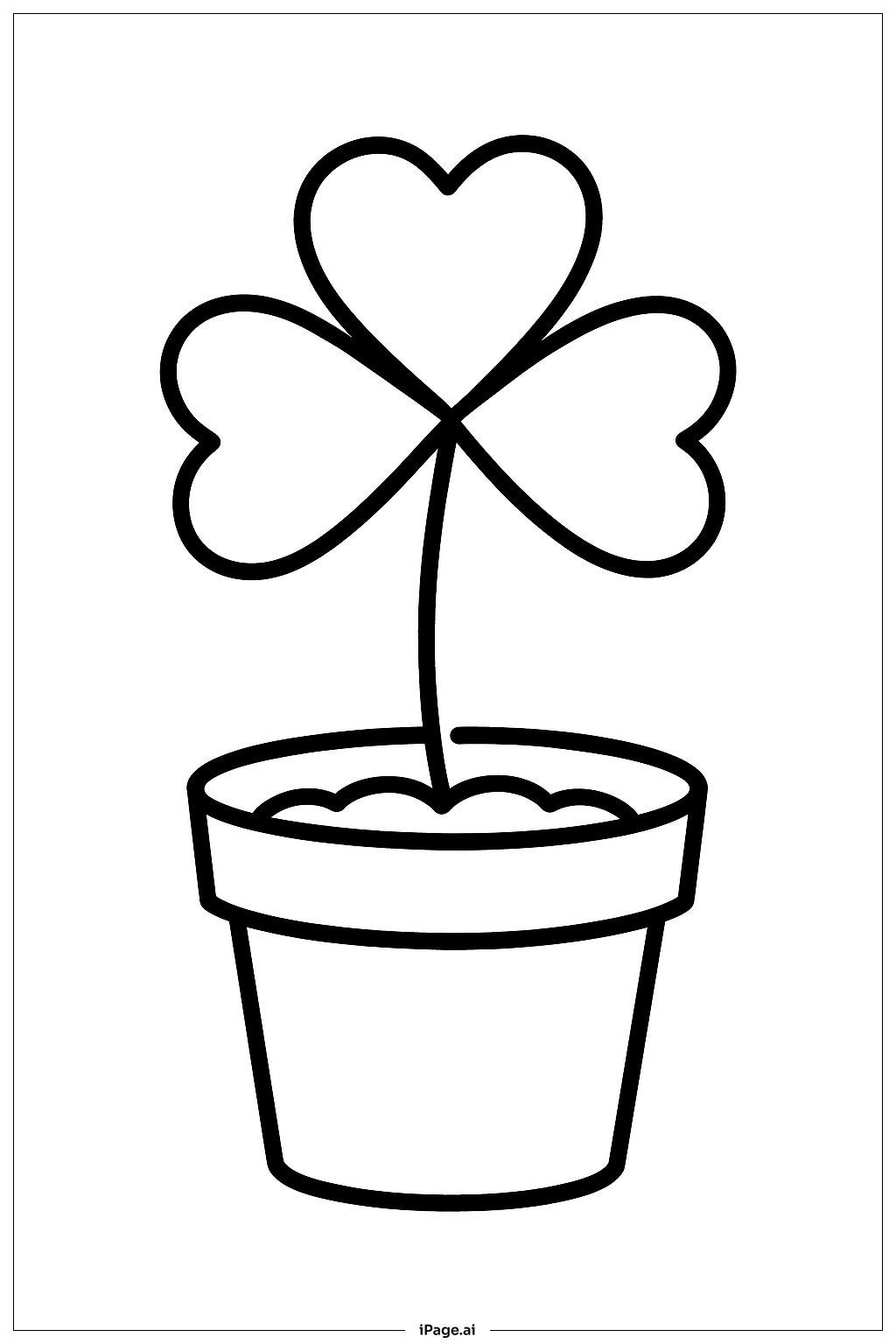 Clover Flower Pot Coloring Page