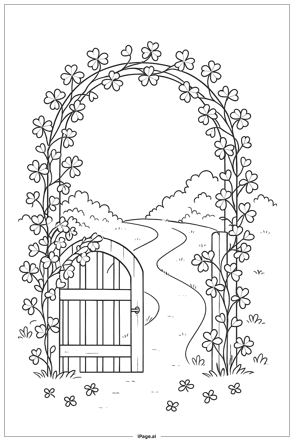 Clover Garden Gate Coloring Page