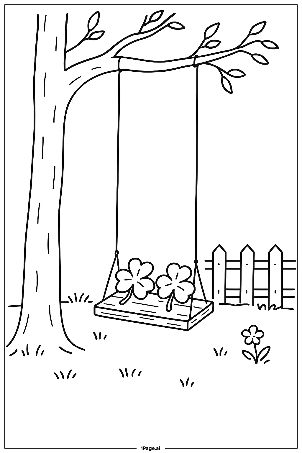 Clover Garden Swing Coloring Page
