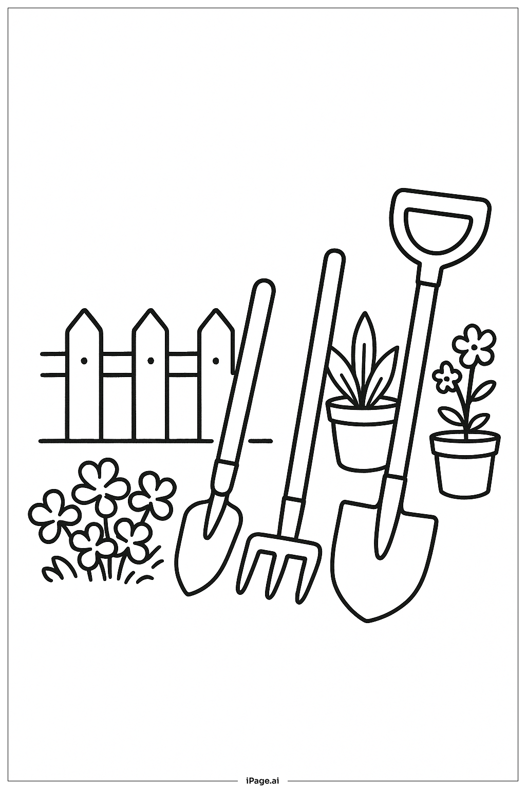 Clover Garden Tools Coloring Page