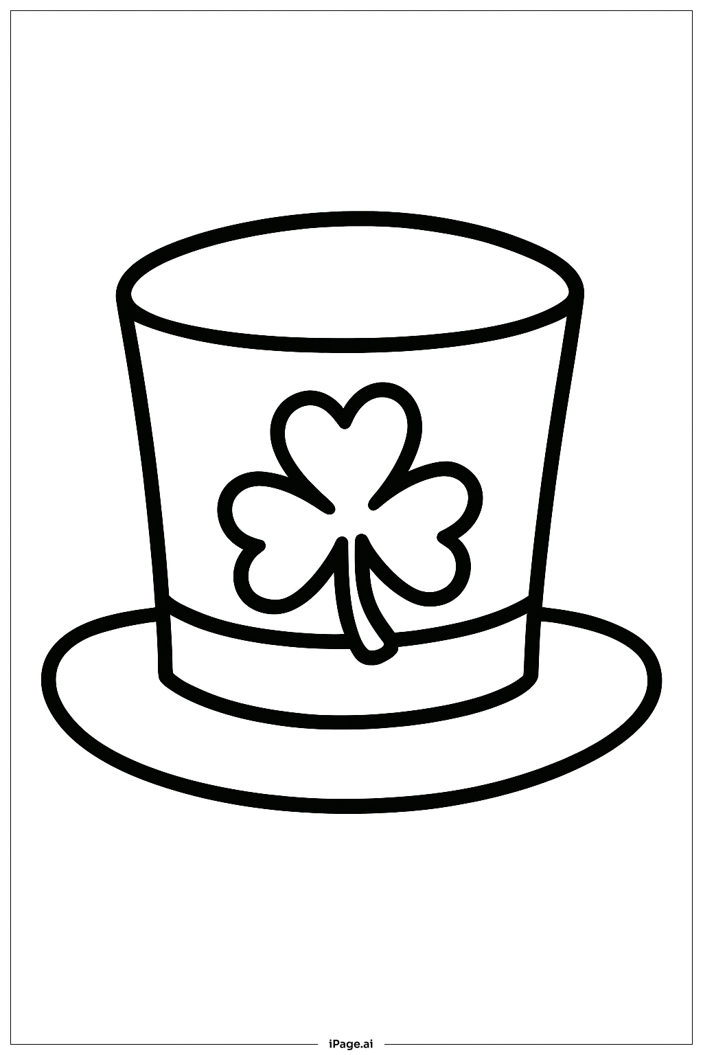 Clover Hat Coloring Page