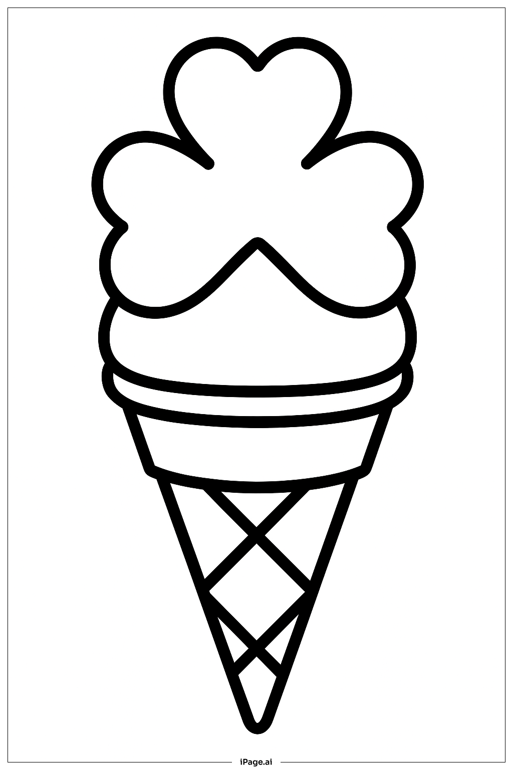 Clover Ice Cream Coloring Page