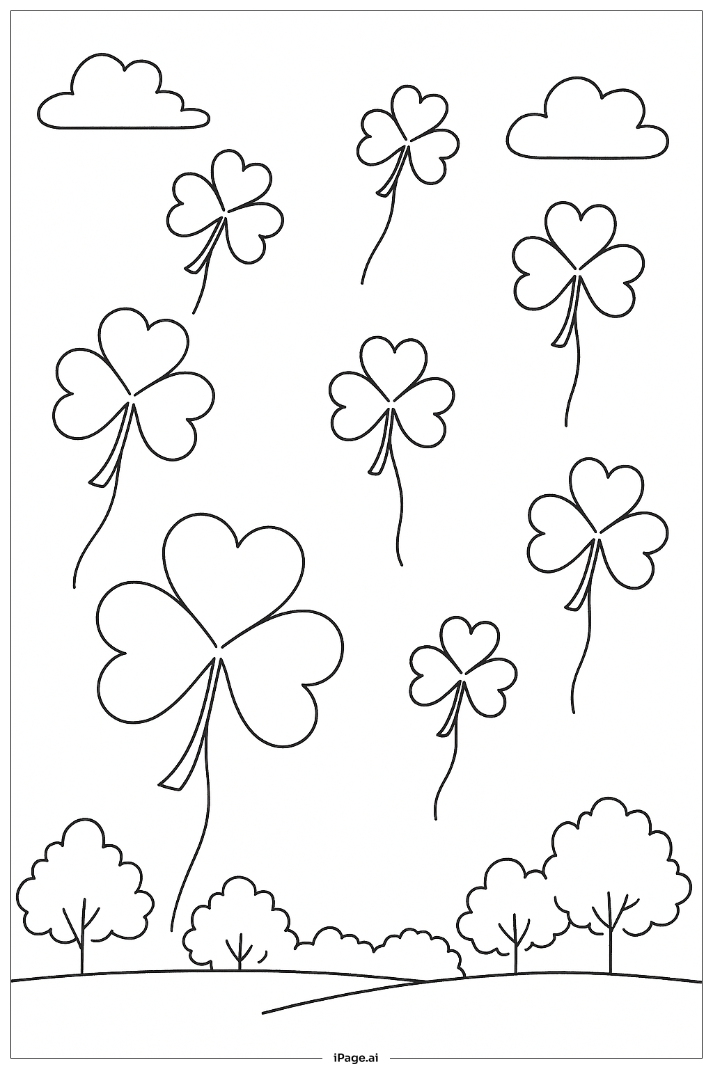 Clover Kite Festival Coloring Page