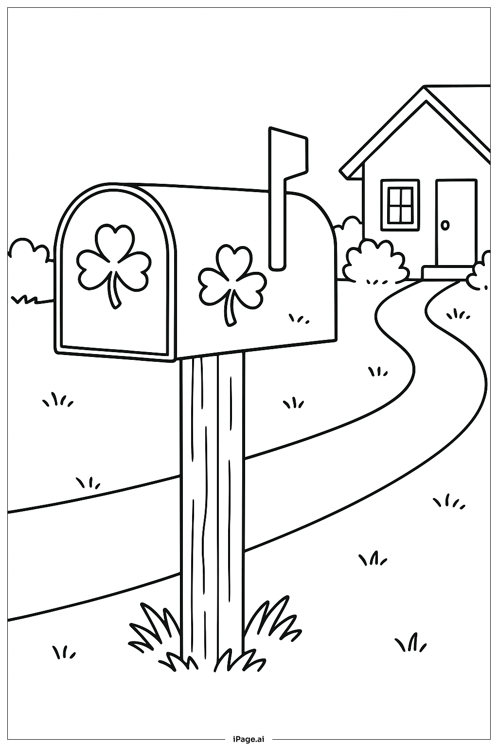 Clover Mailbox Coloring Page