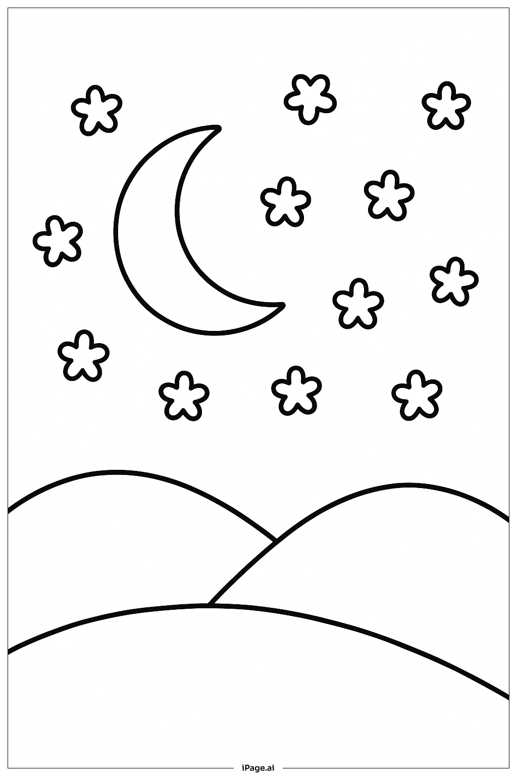 Clover Moon Night Coloring Page