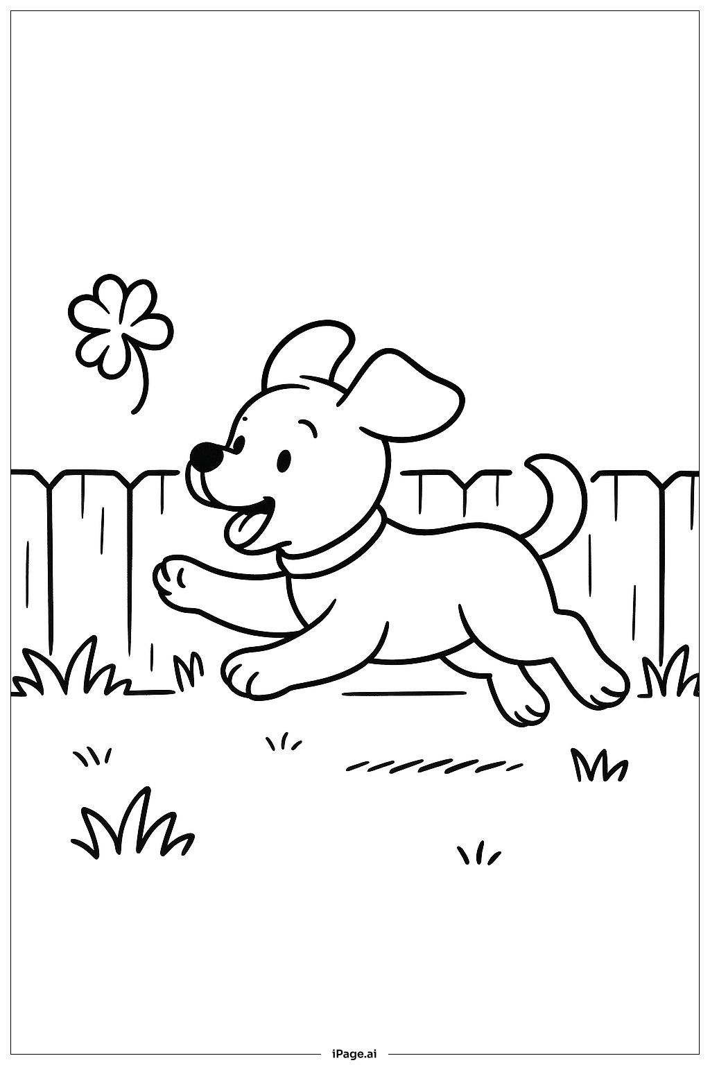 Clover Puppy Play Coloring Page