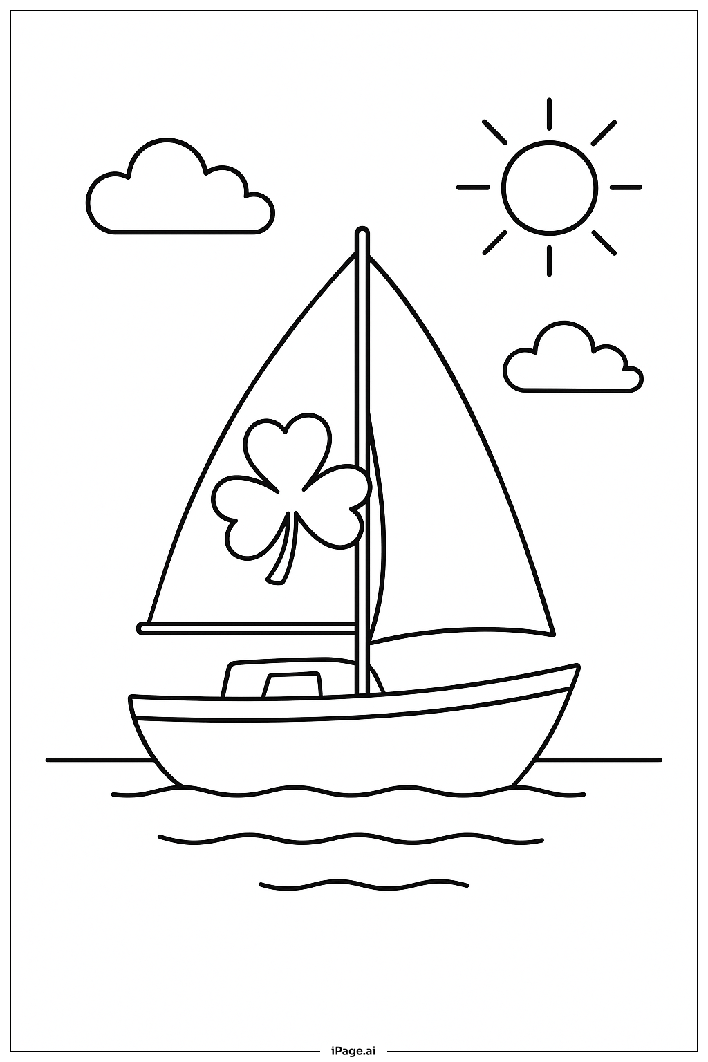 Clover Sailboat Coloring Page