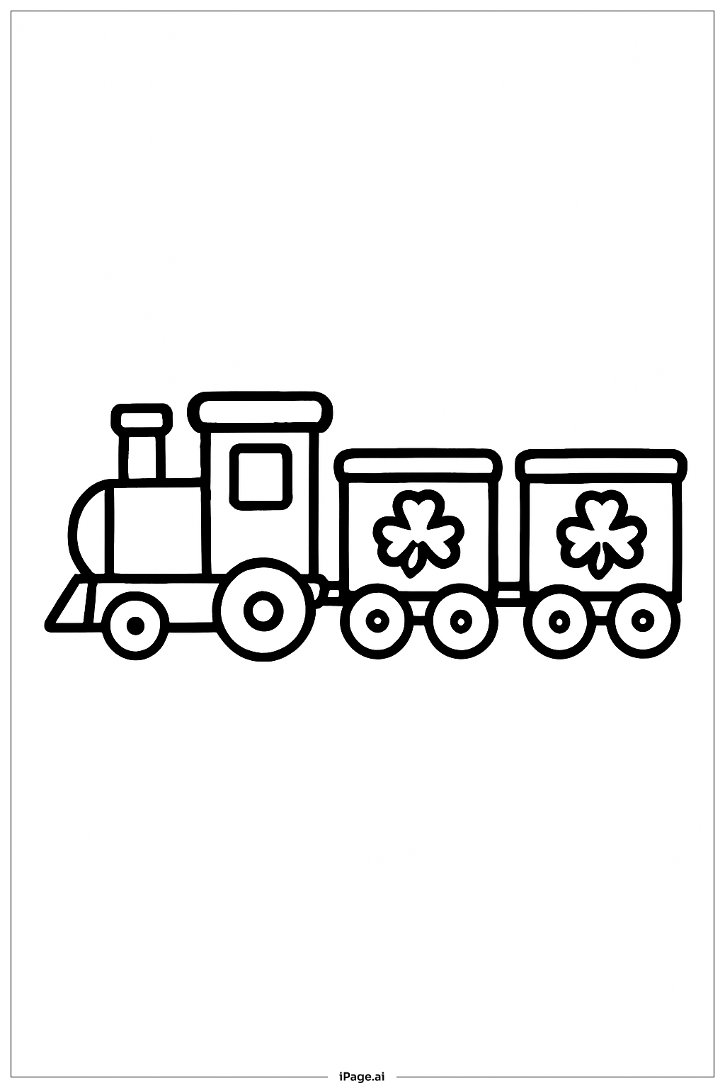 Clover Train Toy Coloring Page