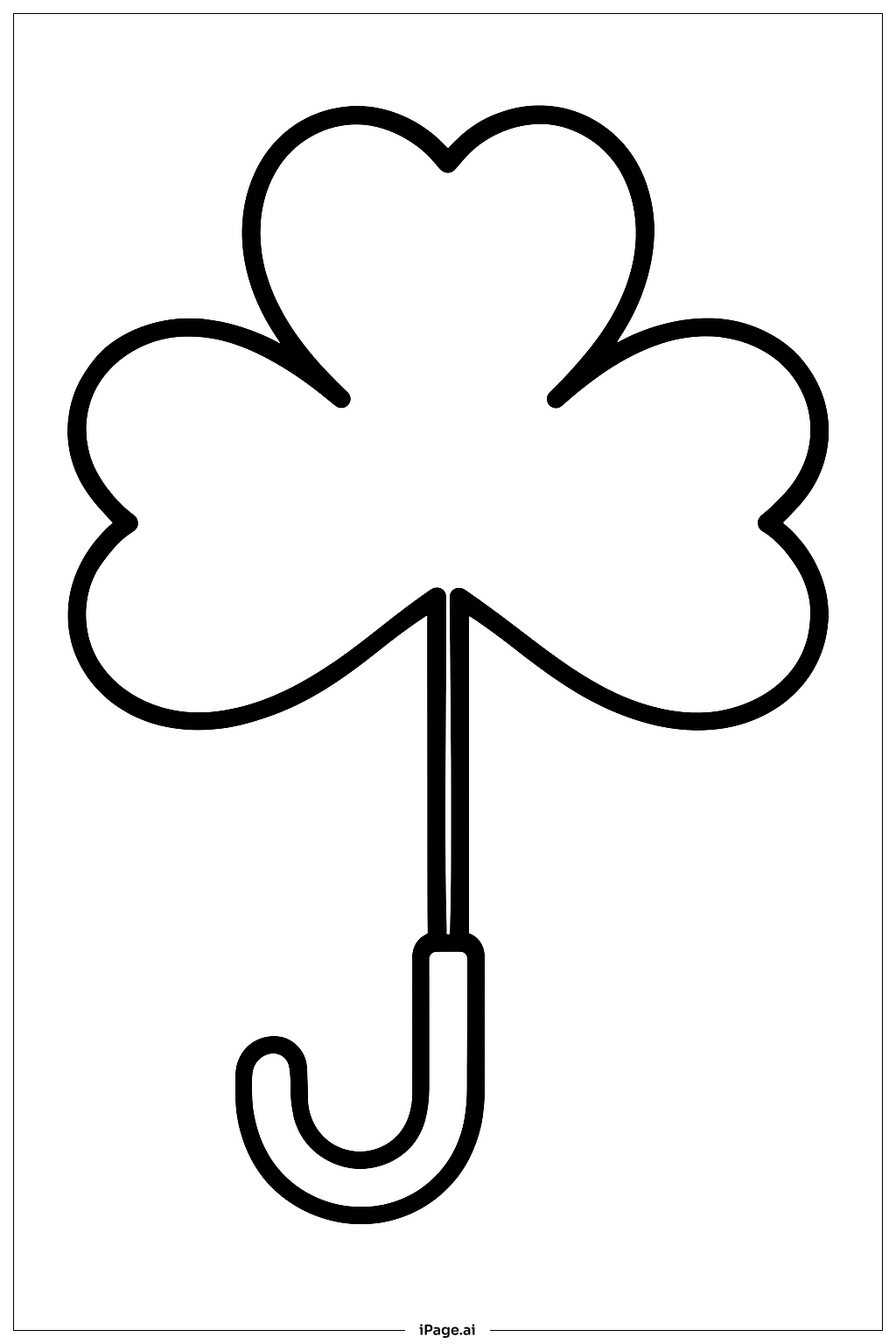 Clover Umbrella Coloring Page