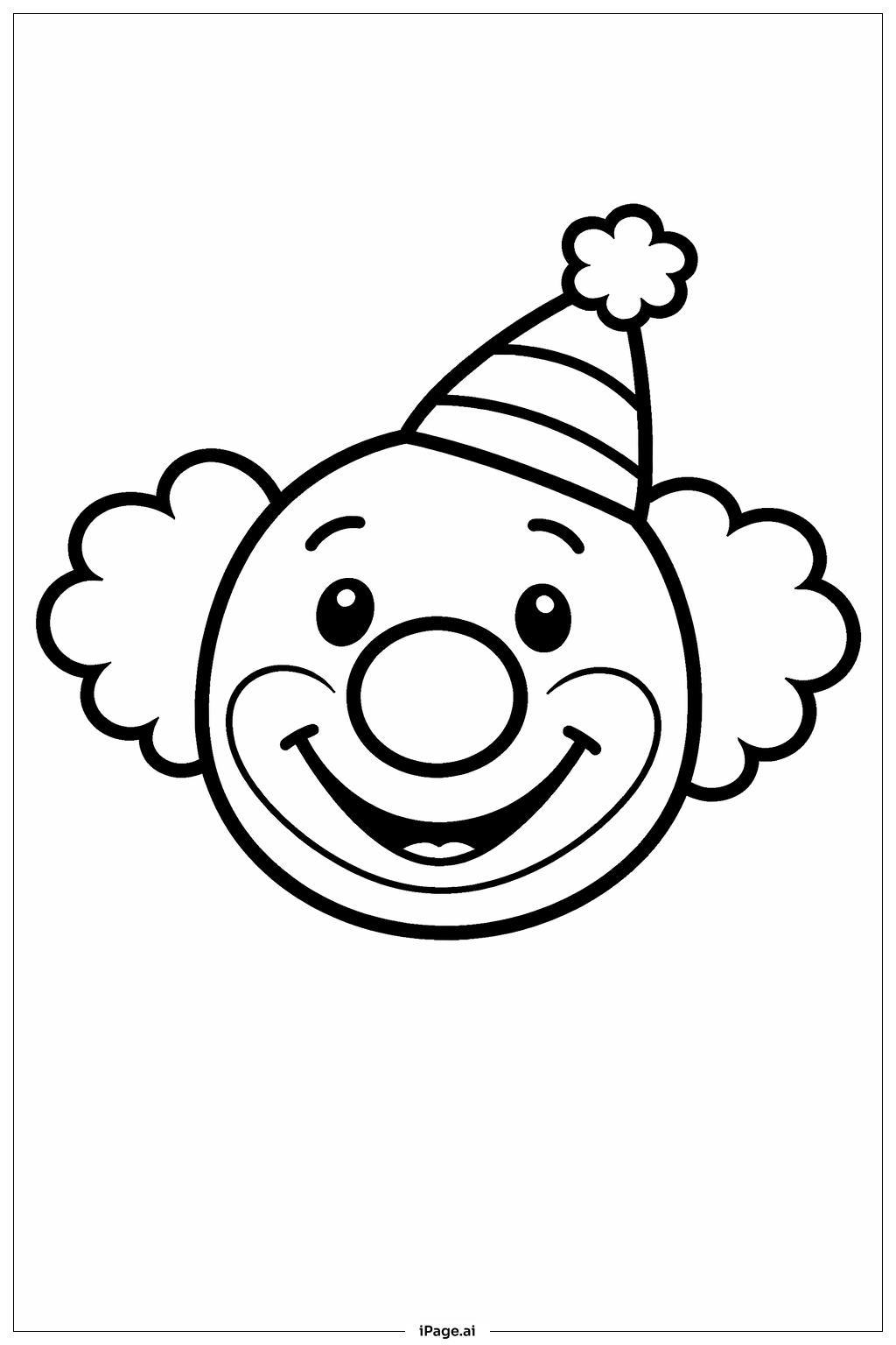 小丑脸特写填色页