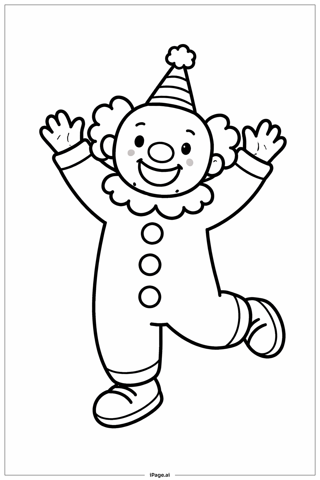 小丑跳跃填色页