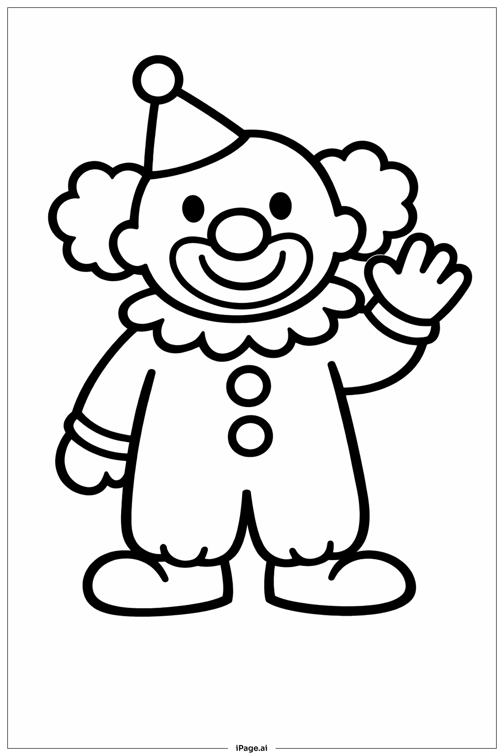 招手小丑填色页