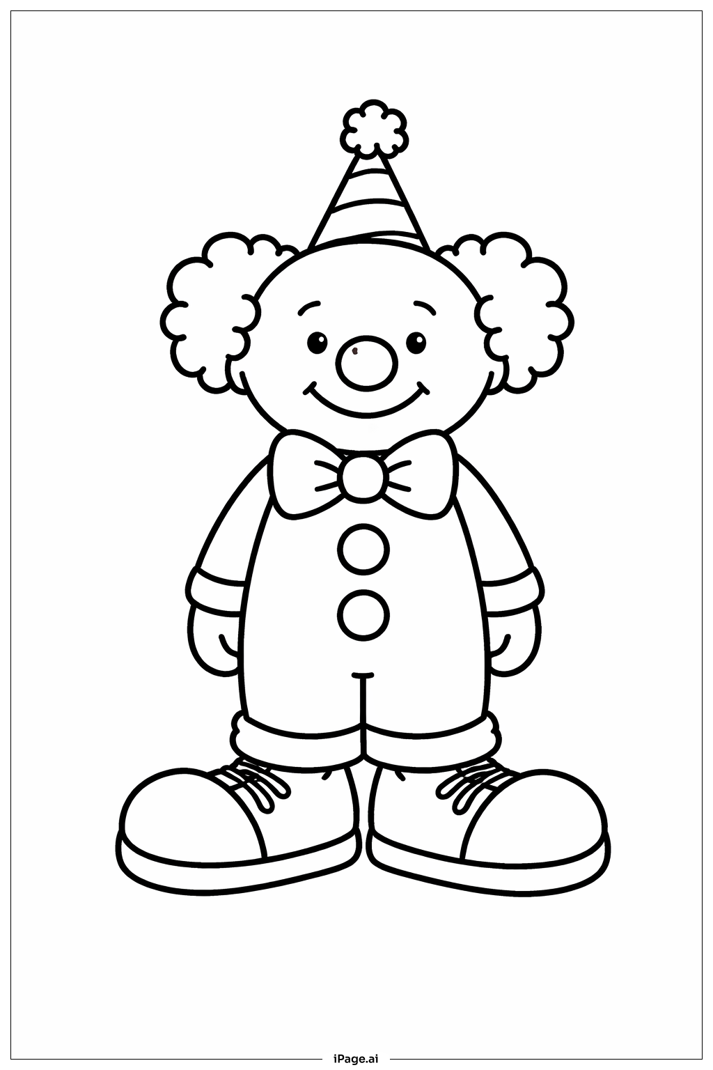 大号鞋子的小丑填色页