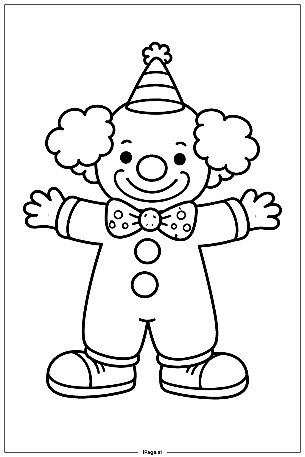 戴彩虹帽的小丑填色页