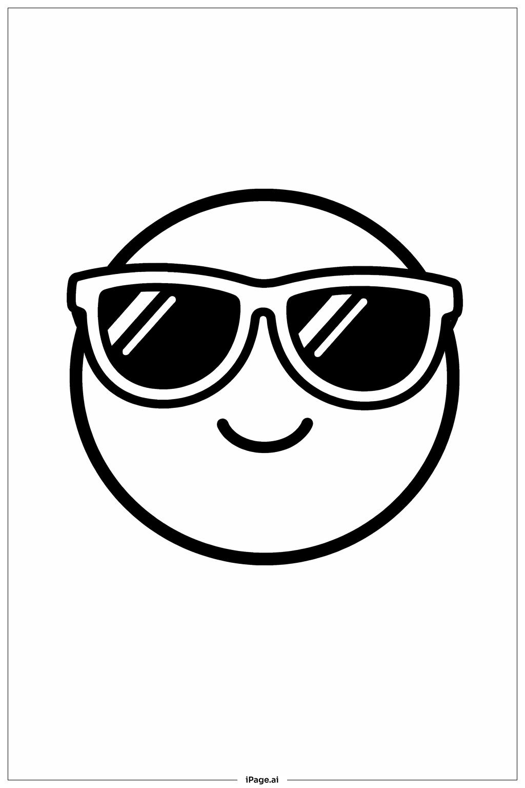  Page de coloriage Émoji Lunettes de Soleil Stylées 