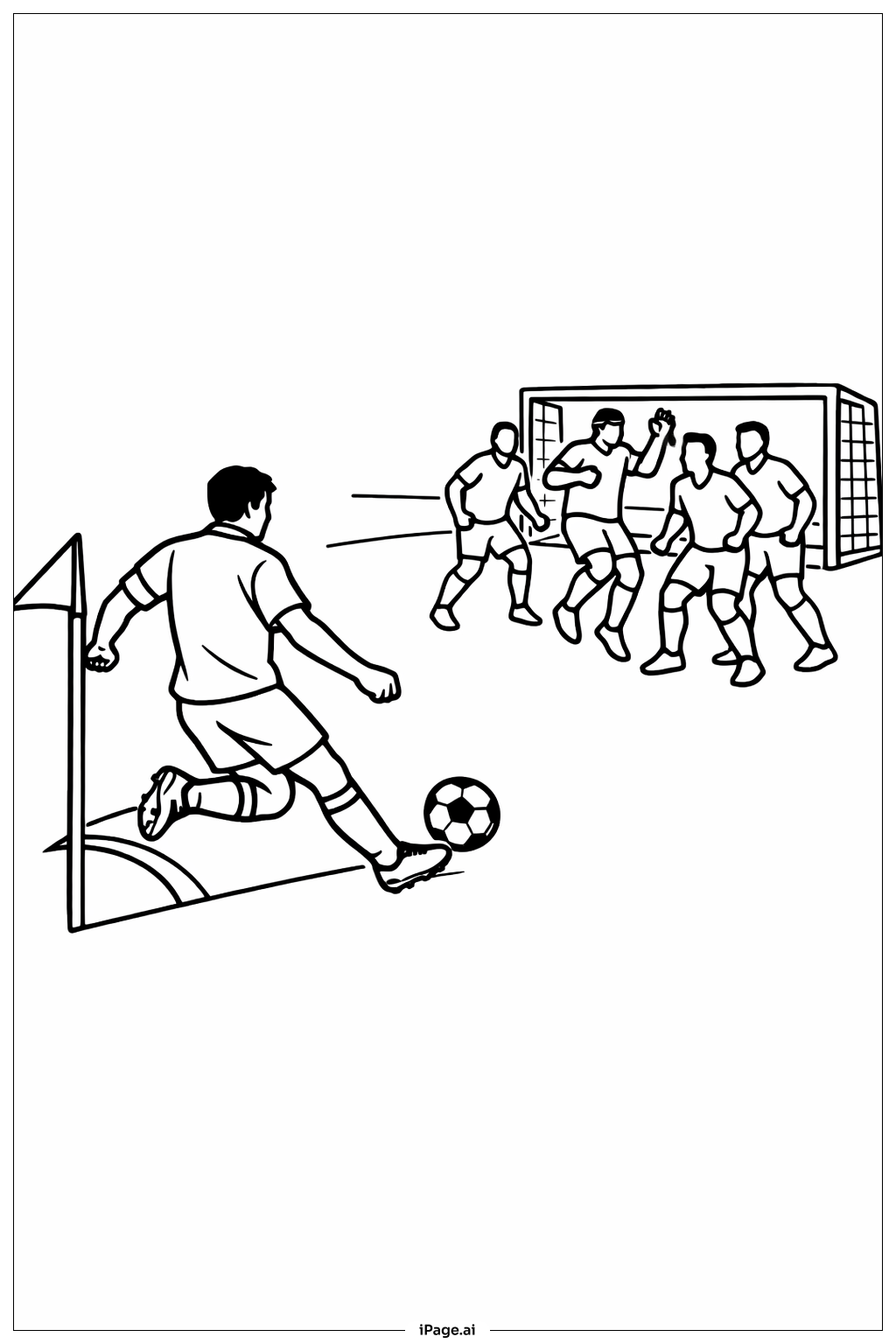  Trang tô màu Hành động đá phạt góc 