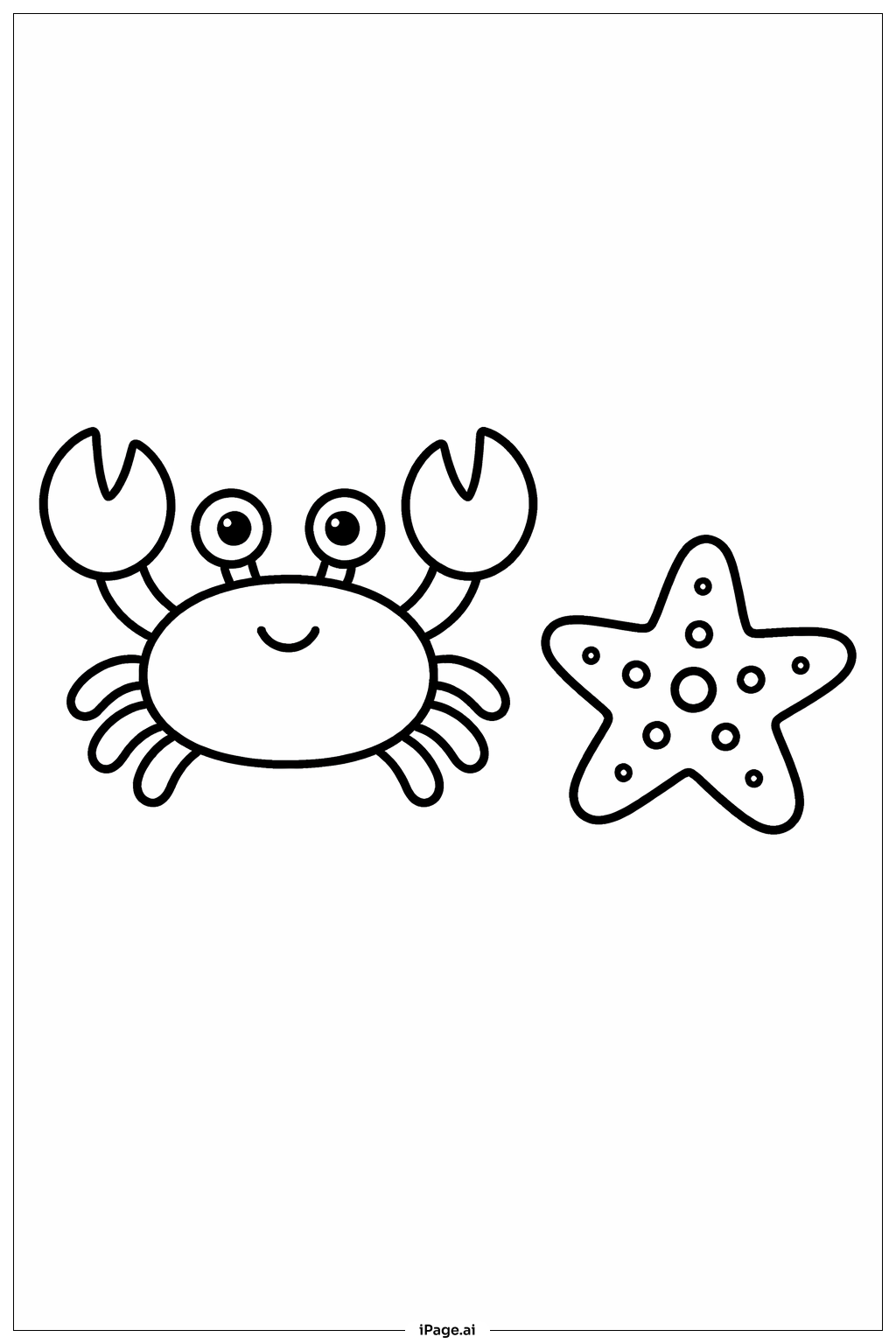  게와 불가사리 색칠공부 페이지 