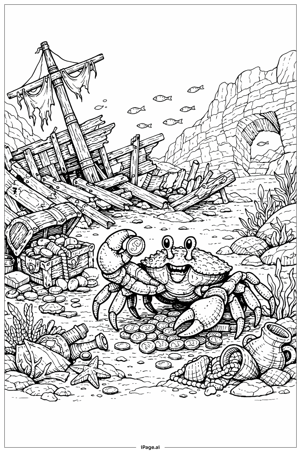  Trang tô màu Tàu Thám Hiểm Cua Đầm Phá 