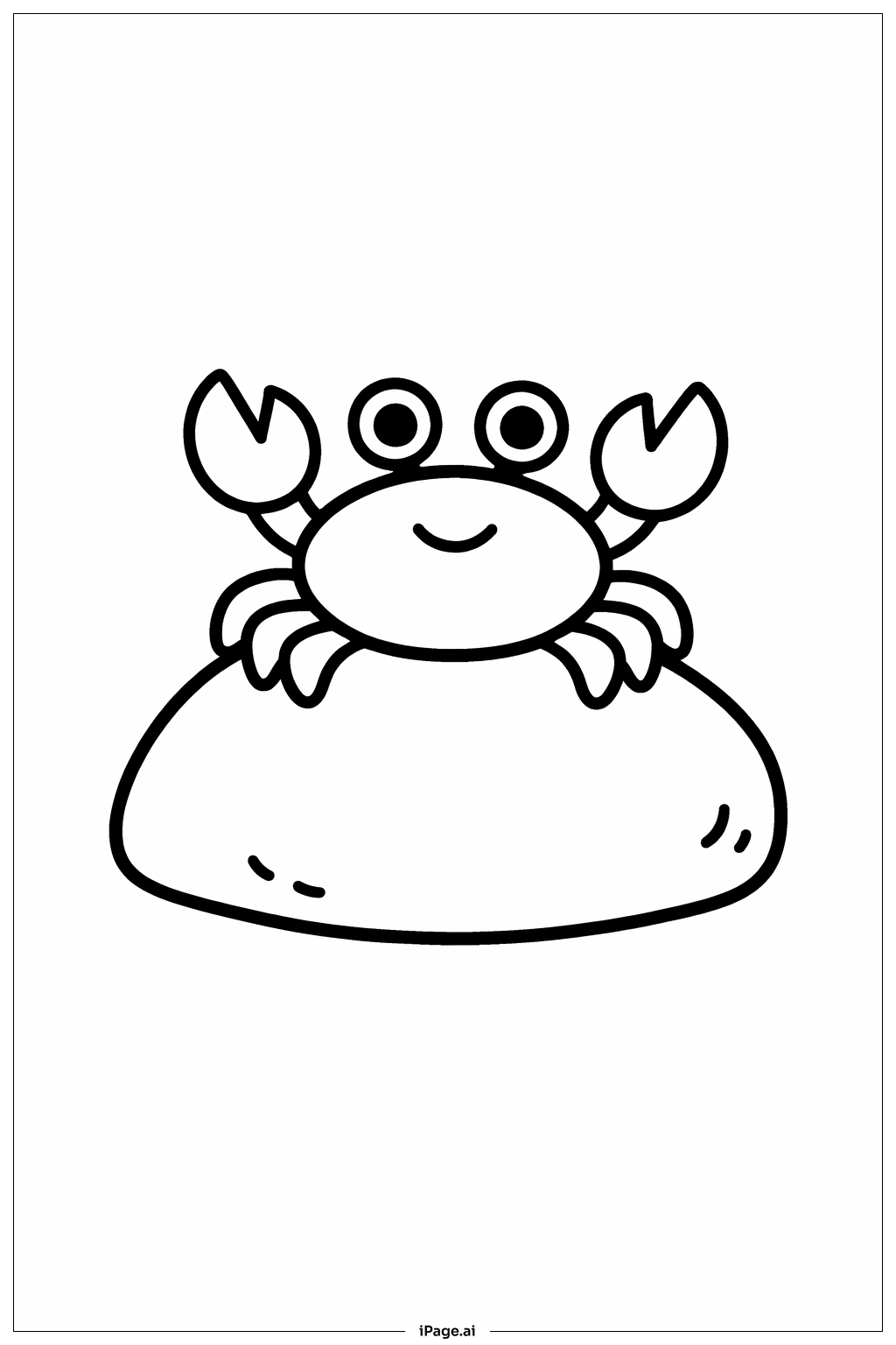  바위 위의 게 색칠공부 페이지 