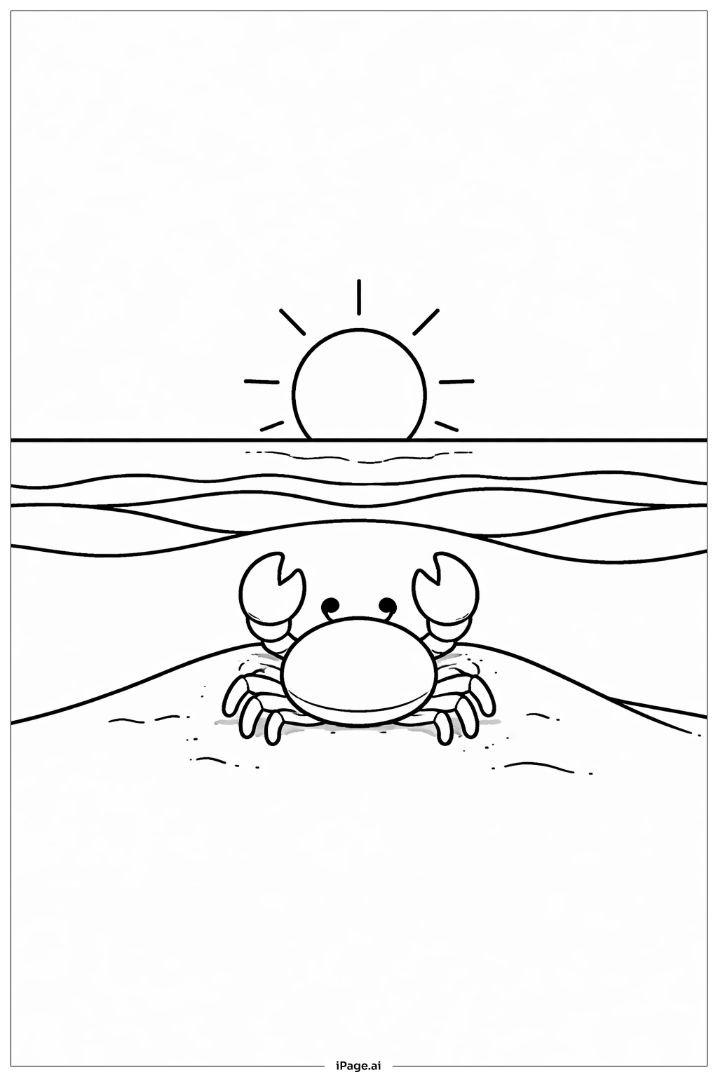 螃蟹看夕陽著色頁