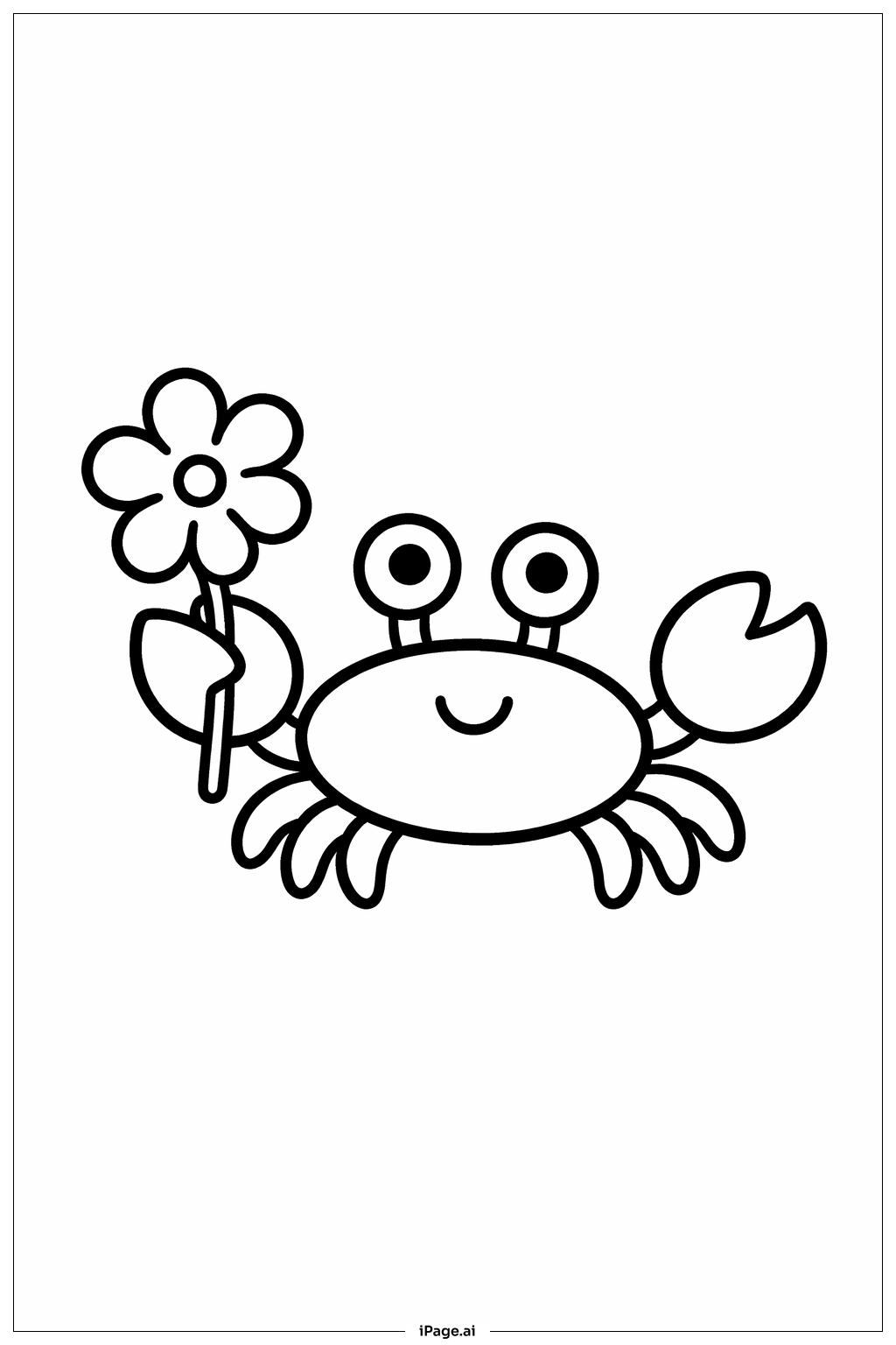  꽃을 든 게 색칠공부 페이지 