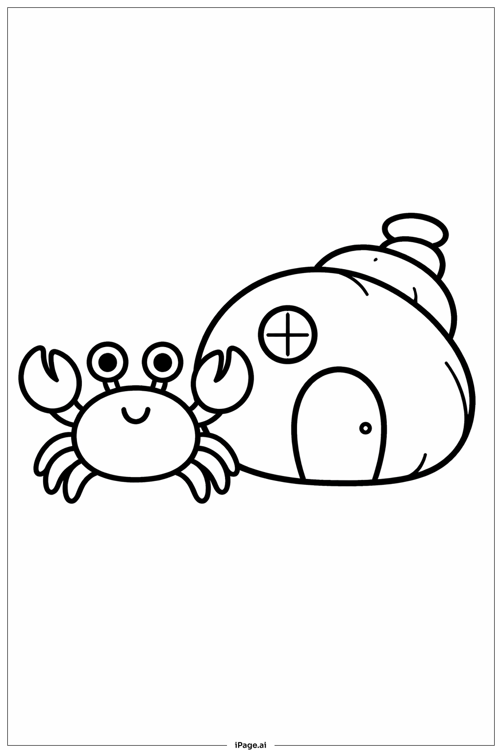  Crab With Shell House Coloring Page 