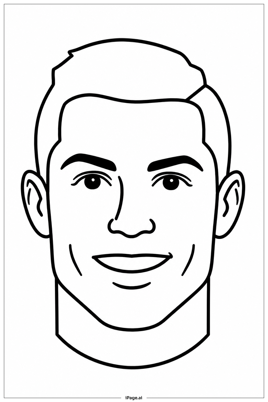 Cristiano Ronaldo Close Up Face Coloring Page