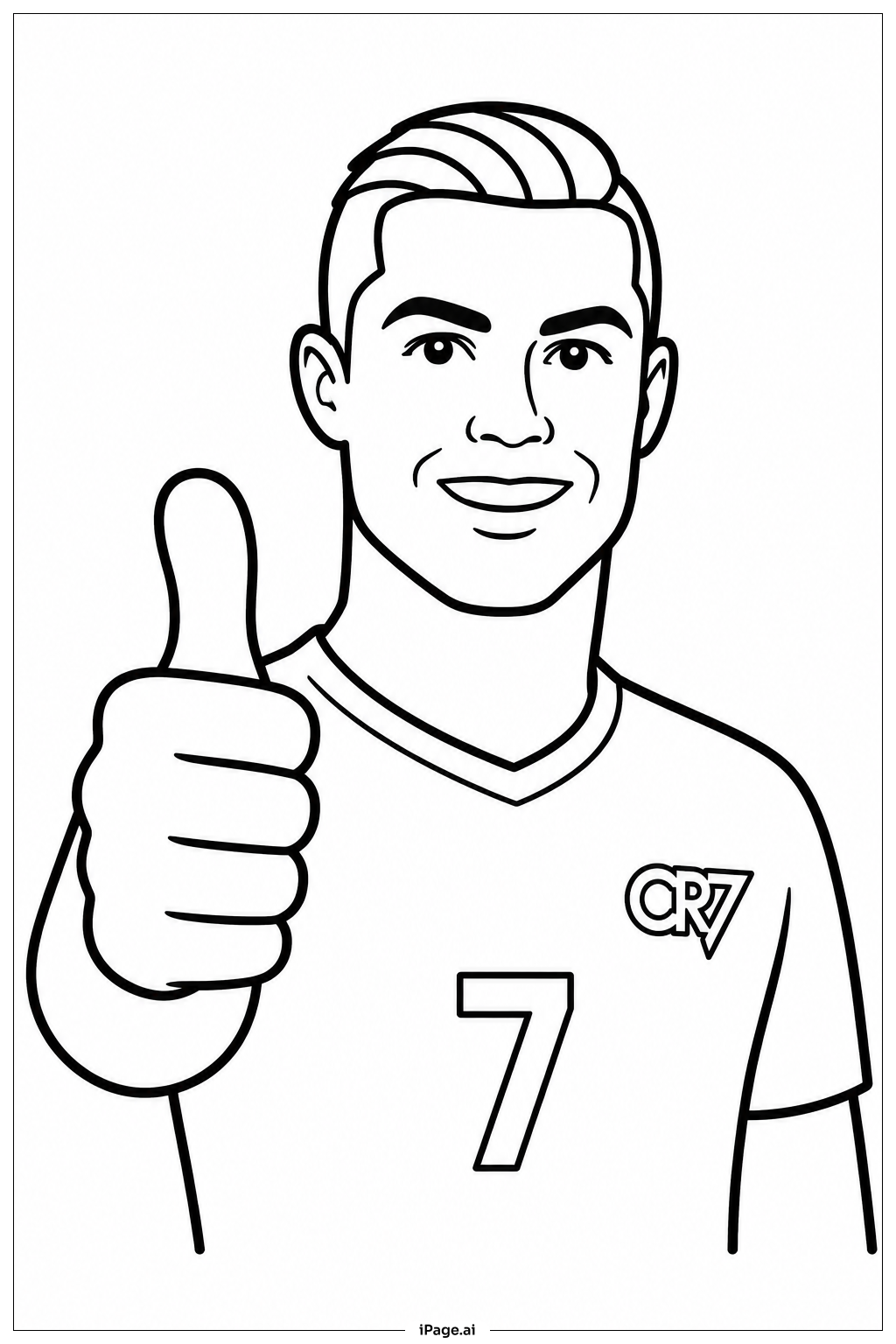  Cristiano Ronaldo Giving Thumbs Up Coloring Page 