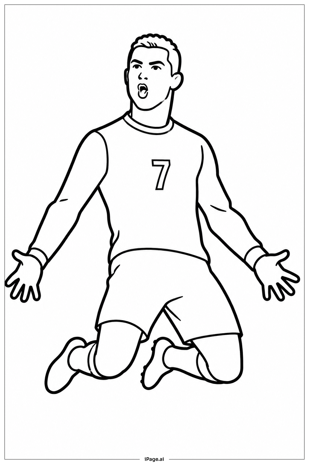 Cristiano Ronaldo Jumping Celebration Coloring Page