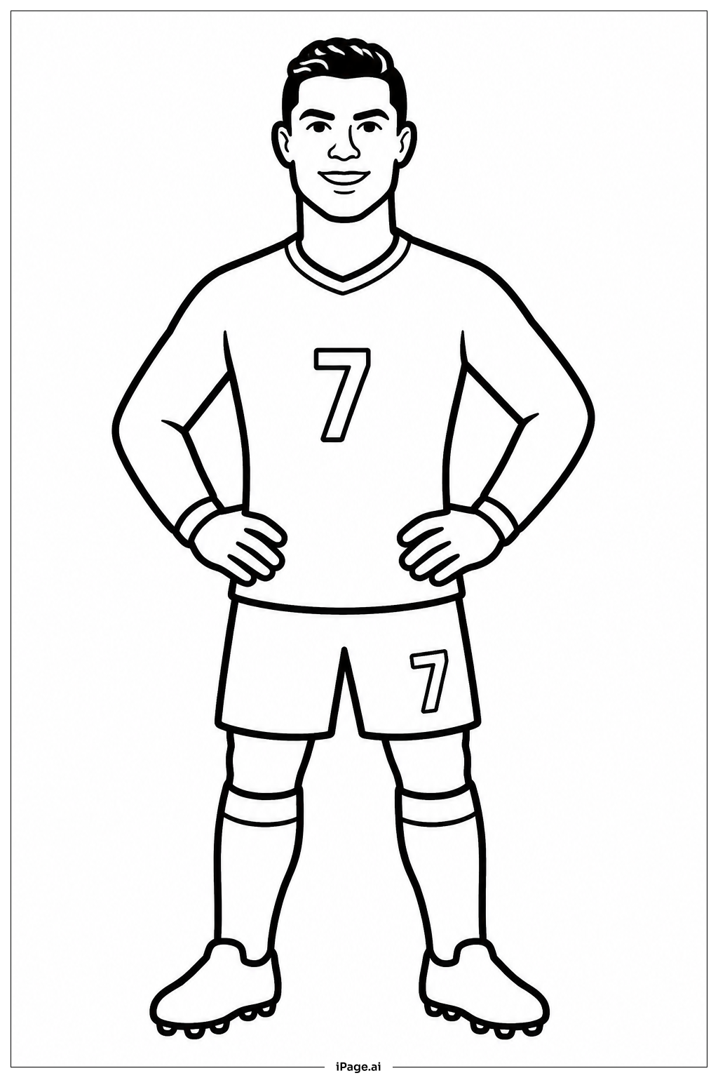 Página para colorear de Cristiano Ronaldo Seguro de Sí Mismo